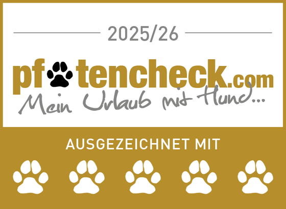 Auszeichnung von Pfotencheck für das Hotel das Eisenberg.